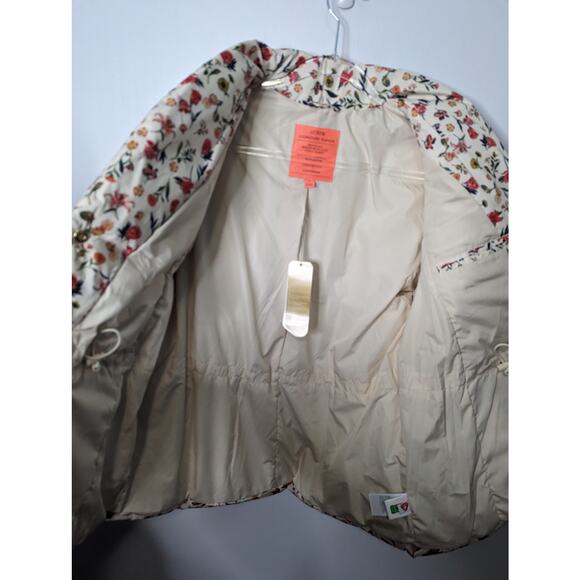 J.Crew Signature Alps Puffer Jacket Vintage Floral Cream PrimaLoft S NWT - Picture 10 of 13